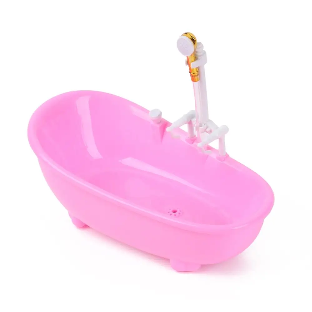 Playing House Dollhouse Furniture Bathing Plastic Tub Accessories 1:6 Scale Miniatures Electric Bathtub
