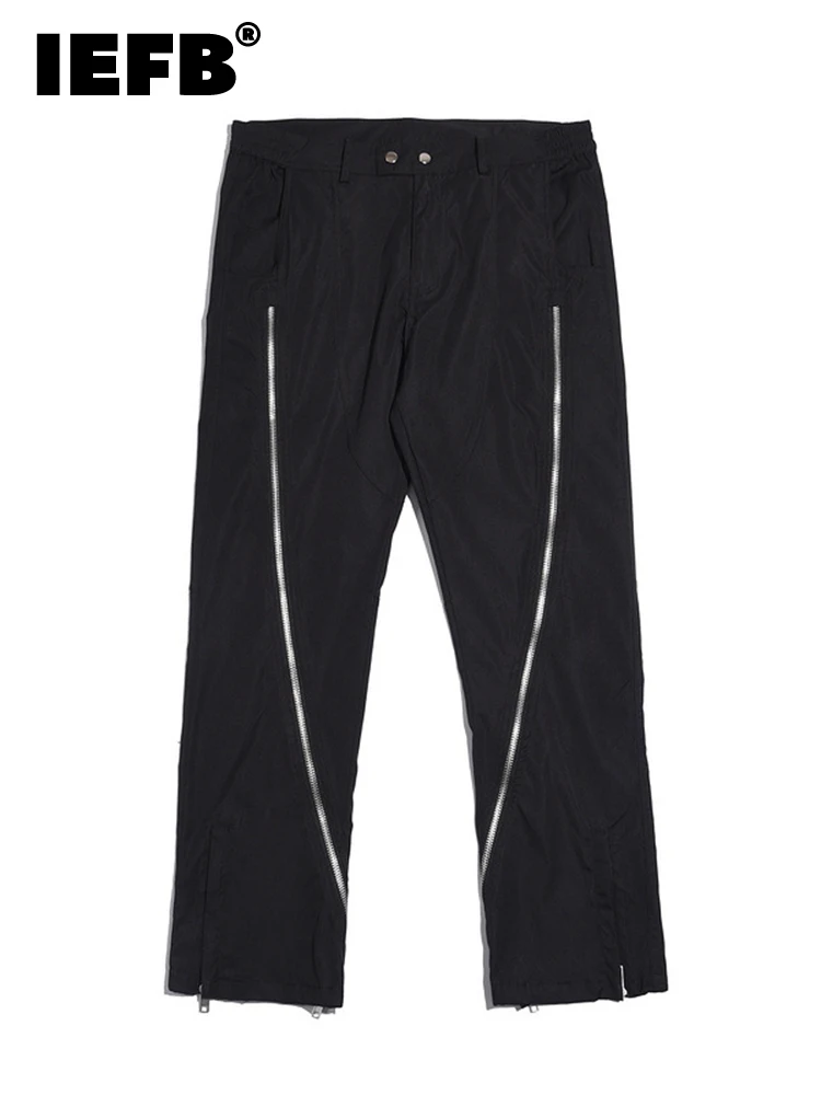 IEFB Personalized Patchwork Design Zipper Decoration Men's Straight