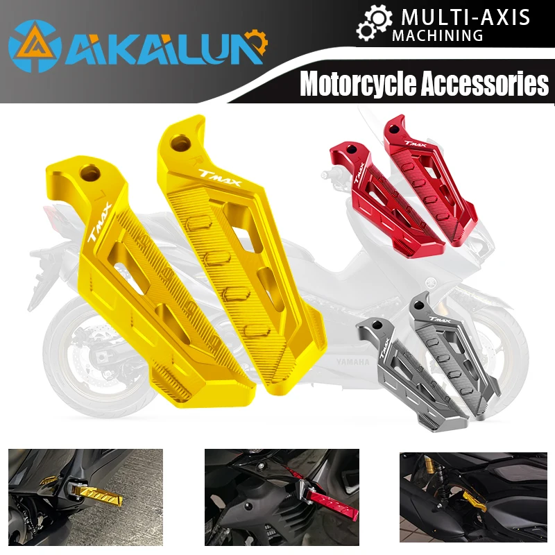 

Motorcycle Accessories Rear Passenger Footrest Foot Rest Pegs Rear Pedals anti-slip pedals For YAMAHA TMAX530 500 DX SX TMAX560