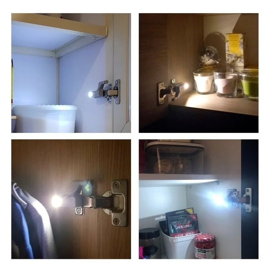 3pcs LED Inner Hinge Lamp Under Cabinet Lights Universal Wardrobe Cupboard Sensor Lights for Bedroom Kitchen Closet Night Lamp