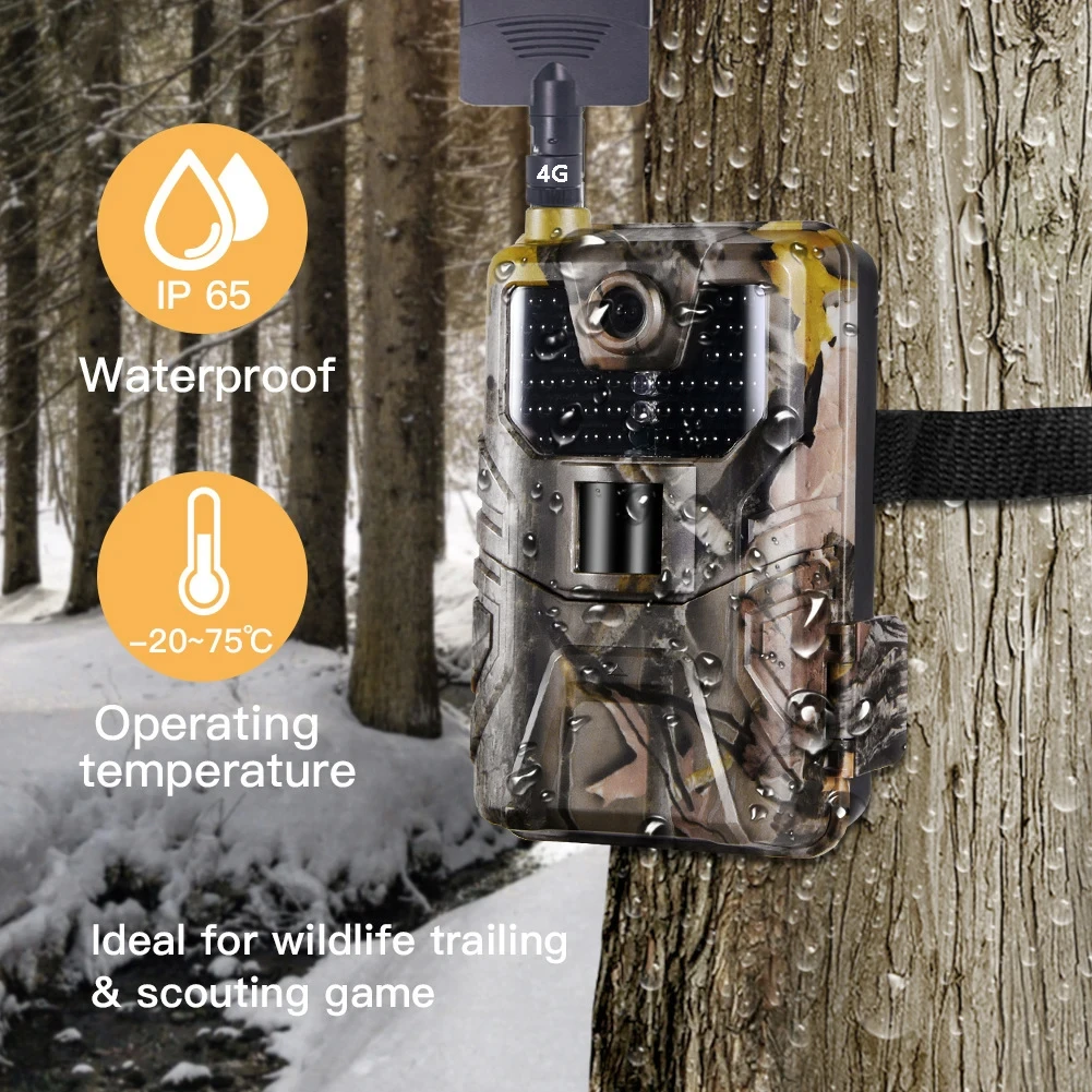 Live Video APP 4G Hunting Trail Camera HC900LTE 20MP 1080P Photo Traps 0.3S MMS/SMS/SMTP/FTP Wildlife Surveillance 44LED IP65 hunting trail camera trail camera
