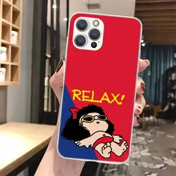 Cartoon Cute Mafalda Custom Soft Phone Case - iPhone 14 Pro (NK595 - 1)