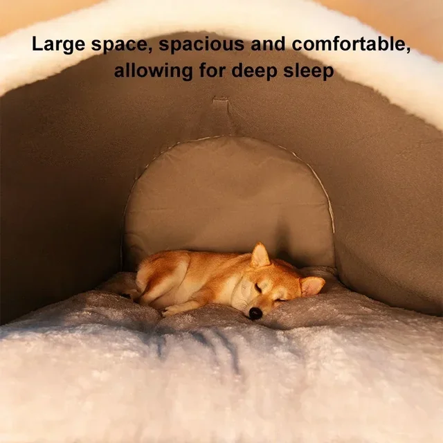 Warm Dog House Detachable Pet Sleeping Bed for Small Medium Dogs Cats Soft Non-slip Dog Kennel Puppy Kitten Nest Pet Supplies 4