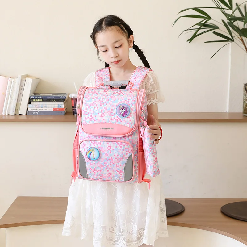 Princess School Bags with pencil case Orthopedic Space backpack Cute Waterproof SchoolBag for Teenage girls Student Grade 1-6