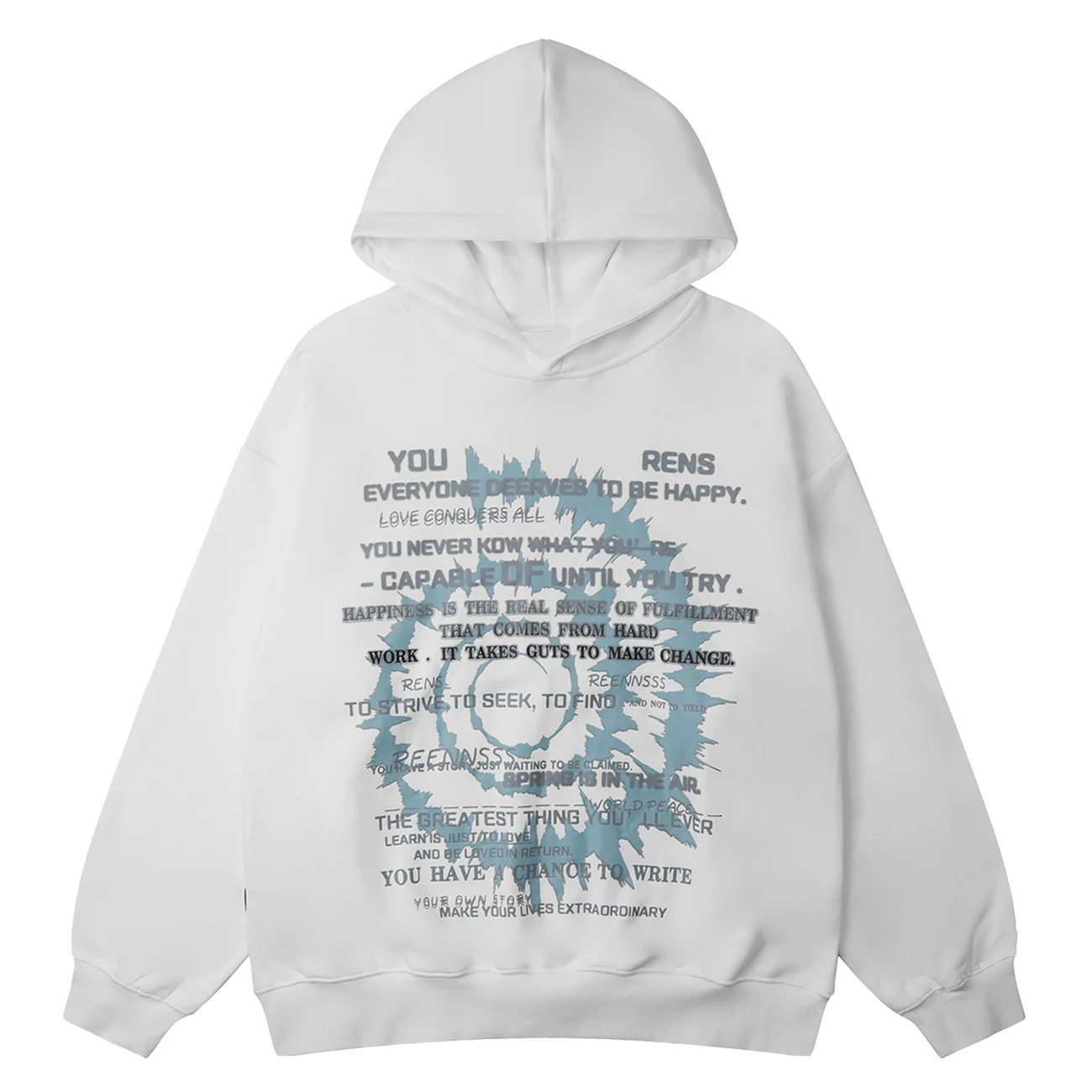 

LACIBLE Spiral Letter Print Loose Hoodie 2023 New Spring And Autumn Sweatshirt Men Women Streetwear Harajuku Fashion Hoodies
