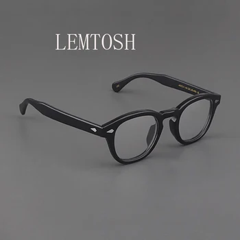 LEMTOSH 광학 안경 프레임 남성 여성, 조니 뎁 빈티지 안경, 컴퓨터 아세테이트 스펙타클 프레임, 투명 렌즈
