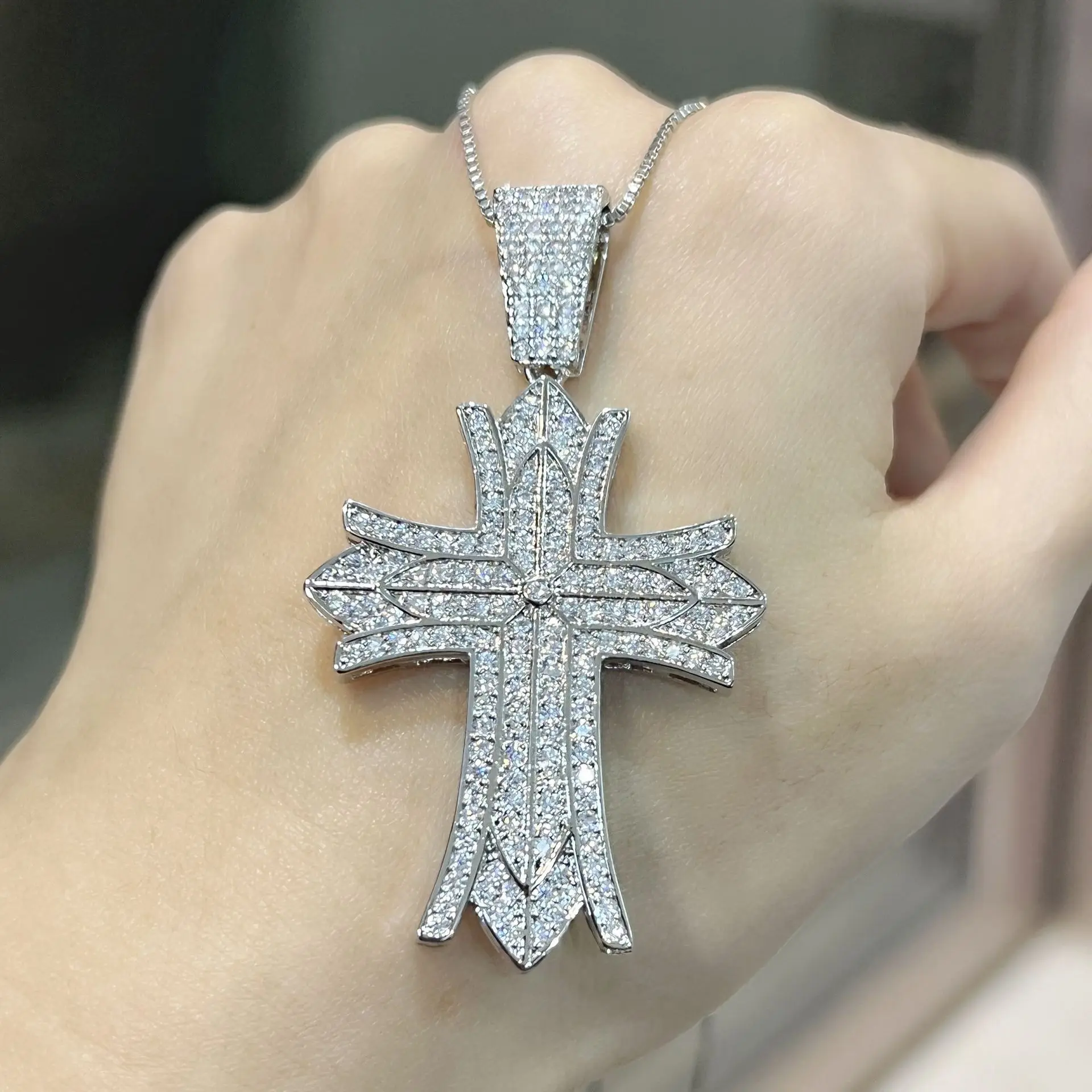 Ciondolo A Croce Con Porta Reliquie Bizantino: Croce In Argento Sterling Ossidato Per Uomo - Italia - Foto 3