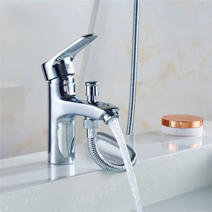 ก๊อกน้ําอาบน้ําห้องน้ําก๊อกน้ําอ่างล้างหน้าหลุมเดียวพร้อมอุปกรณ์อาบน้ําในครัวเรือนมัลติฟังก์ชั่อ่างล้างจานอ่างล้างหน้าก๊อกน้ํา 1