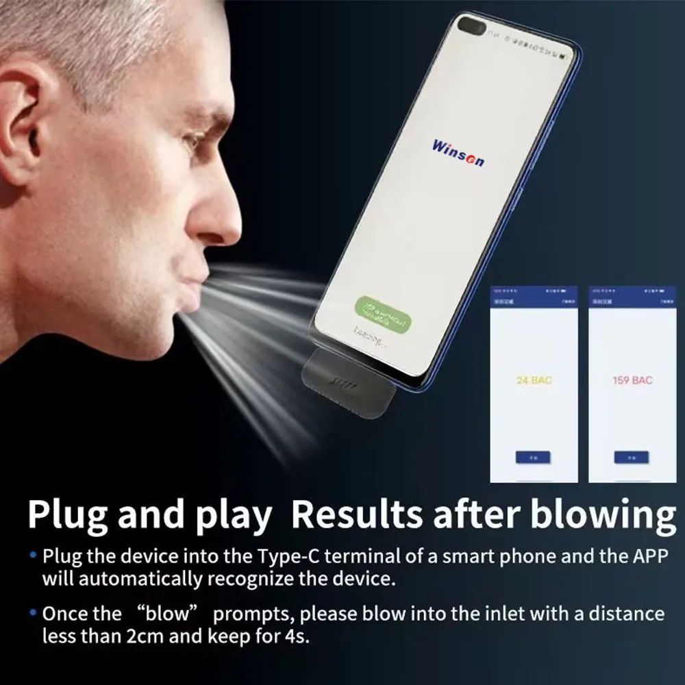 Portable Breathalyzer Mini Alcohol Detector Automatic Breath Alcohol Test Tool Portable alcohol detector automatic tester