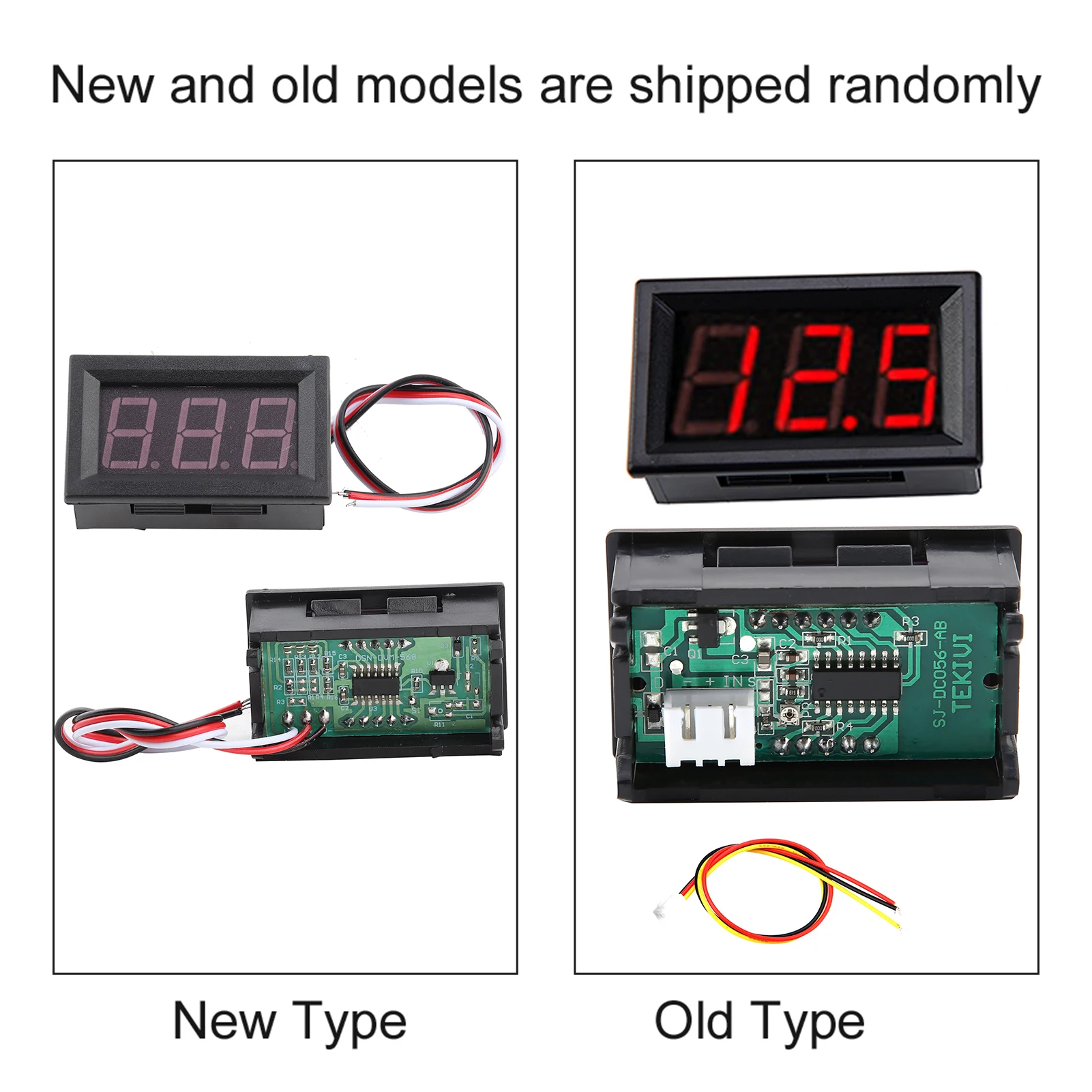 0.56" 3 Wire Digital LED Voltmeter Voltage Meter Panel with Reverse DC0-100V Digital LED Voltmeter