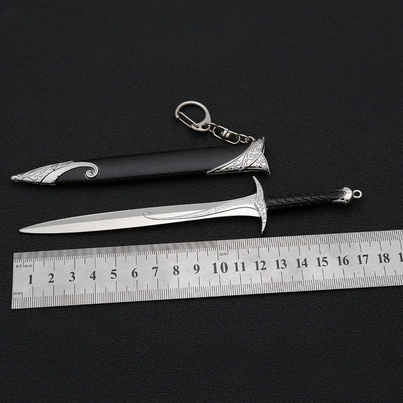 22CM Elf Sting Hobbits Frodo Baggins Bilbo Baggins Middle-earth Weapon Metal Katana Samurai Sword Keychain Ornaments Gift toys 4