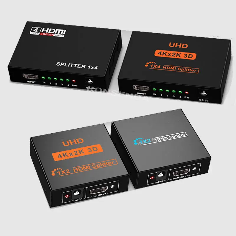 Divisor HDMI 4K 1 en 4 Out HDCP Video HDMI Switcher 1x2 1x4 Splitter 1 en 2 out 1080P Dual