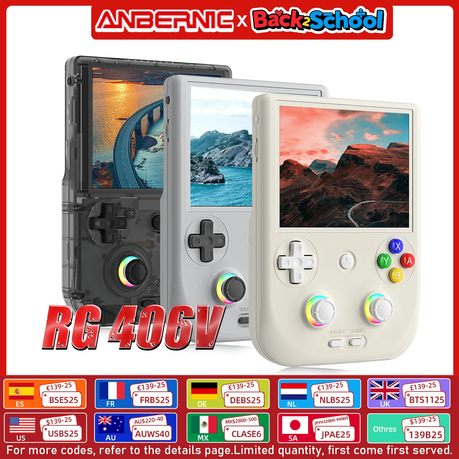 ANBERNIC RG406V Handheld Game Console 4'' IPS Touch Screen