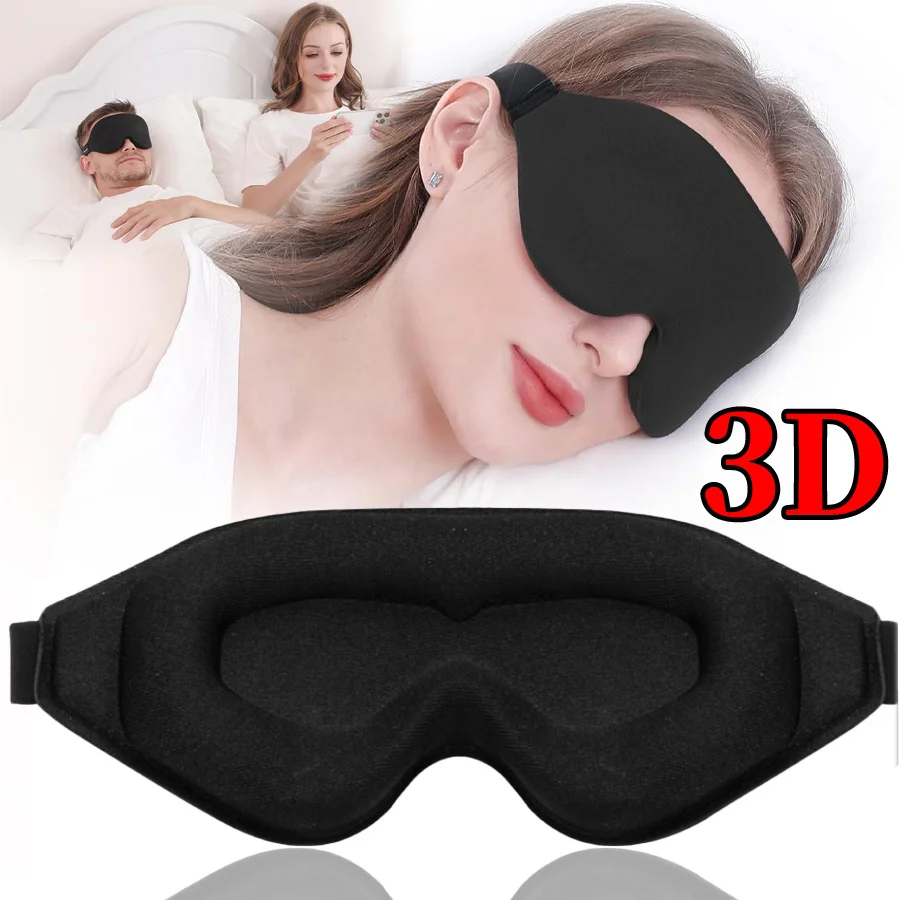 Luxurious 3D Memory Foam Sleep Eye Mask - Ultimate Light Blocking Night Blindfold