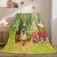Soft Sherpa Blanket Peter The Rabbit Flannel Blanket for Bedding Room Sofa Soft Blanket Bedspread Home Decor Office Nap 2