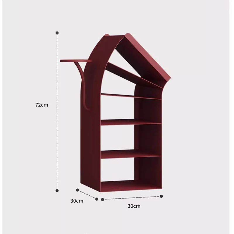 Modern Minimalist Bookshelf Floor Standing Storage Narrow Cabinet Living Room Magazine Display Wall-Mounted Small Bookcase FYMR