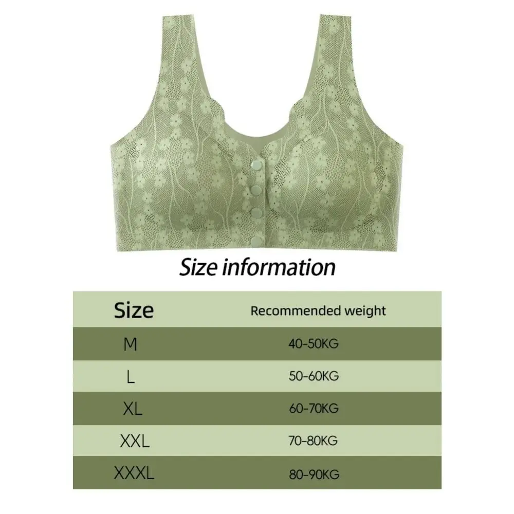Without Steel Ring Sexy Lace Underwear Comfortable Breathable Bras for Older Women Full Cup Floral Printed Women Lingerie