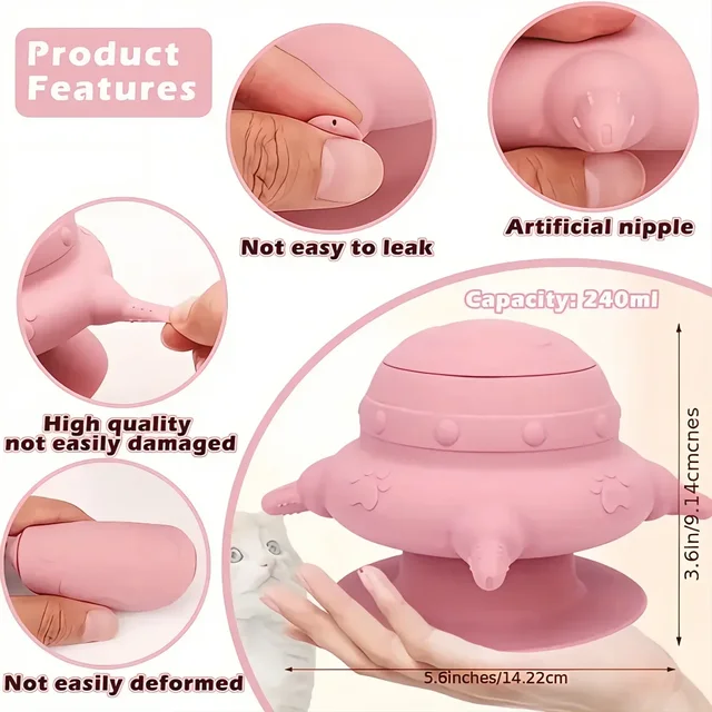 S8e7ecb771fb64ec897040ee29c56f960M.jpg Pet Silicone Breast Feeder, Multifunctional Pet Pacifier Feeder, Puppy Feeding Bottles Food Storage Container for Kitten Dog Cat
