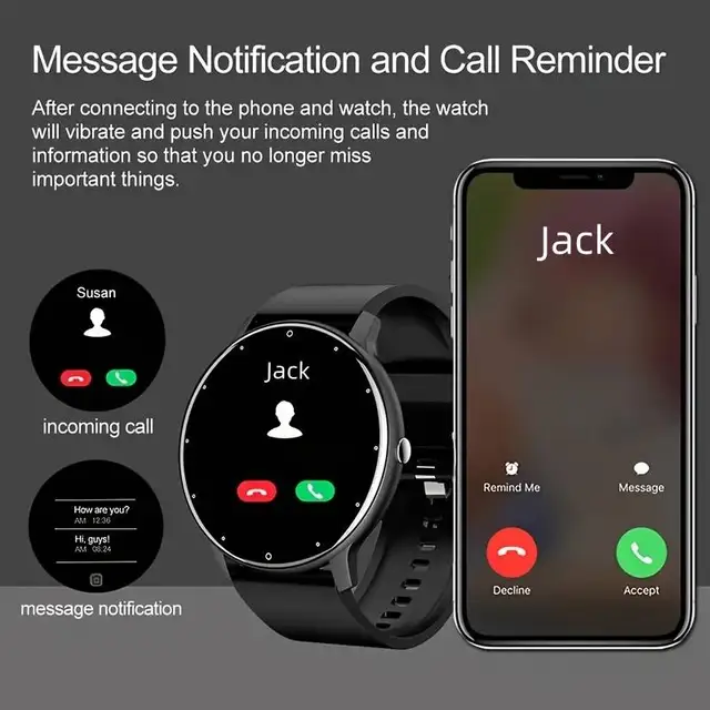 Smart watch, wireless calling/dial, multi-Sport mode, calling reminder and rejection,for iPhone/Andriod 5