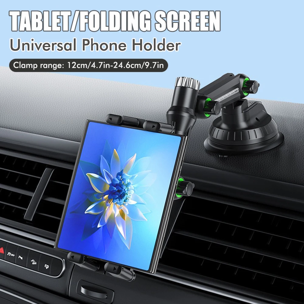 Universal Car Dashboard Tablet and Phone Holder with Suction Mount