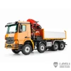 LESU 1/14 Remote Control Model Truck Metal toy Hydraulic three-way dump truck Orange RTR version 1