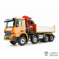LESU 1/14 Remote Control Model Truck Metal toy Hydraulic three-way dump truck Orange RTR version 1