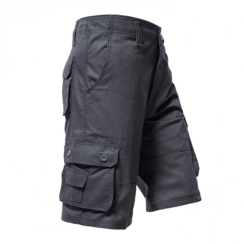 Male Cargo Pants Knee Shorts Classic Summer Shorts Multiple Pockets Large Size Cotton Half Pants Khaki Army Green Shorts 4