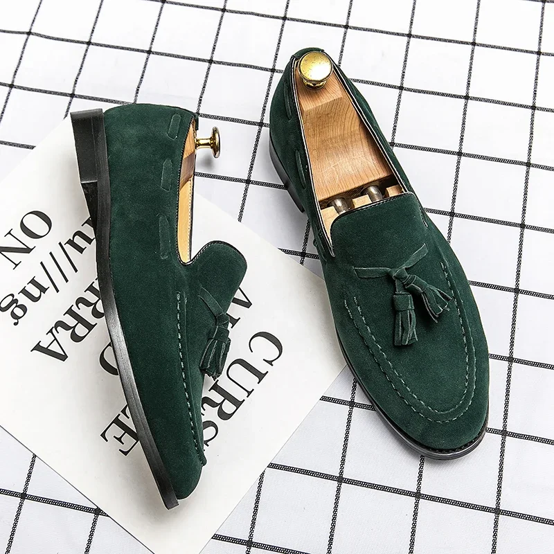 Men's Vintage Classic Tassel Slip On Loafers With Assorted Colors, Smart Casual Dress Up Walking Shoes