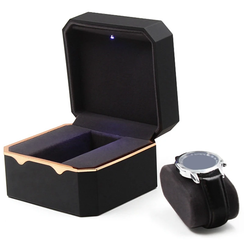 Watch Box With Octagonal Gold Edge With Light, Paint Watch Storage Box, Watch  Box, Watch Box - AliExpress