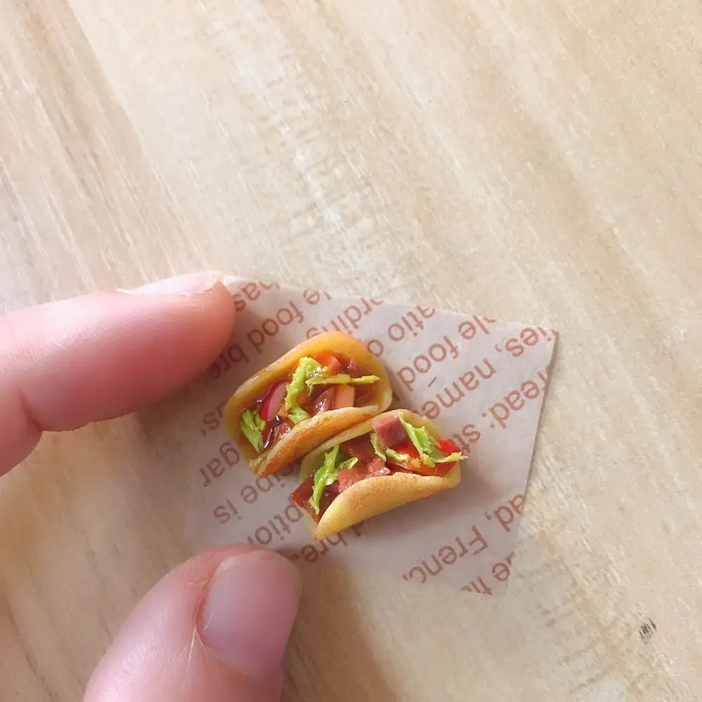 1/12 Scale Dollhouse Miniature tacos Baking burrito for Blyth OB11 BJD Doll House Kitchen Play Toys Accessories 6