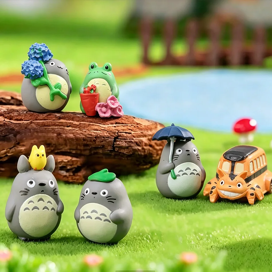 Anime Totoro Figure Mini Statues - Cute PVC Room Ornaments and Collectible Toys