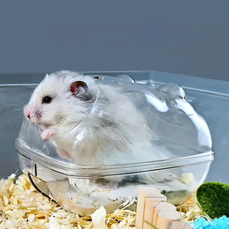 Hamster Toilet Hamster Mouse Golden Bear Pet Bathroom Cage Box Bath Sand Room Toy Acrylic Transparent House Small Pet Supply 4