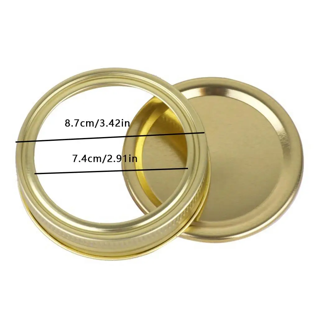 24Pcs 86mm Split-Type Wide Mouth Sealing Jars Lids Canning Caps Leak Proof Seal Rings Replacement Cover