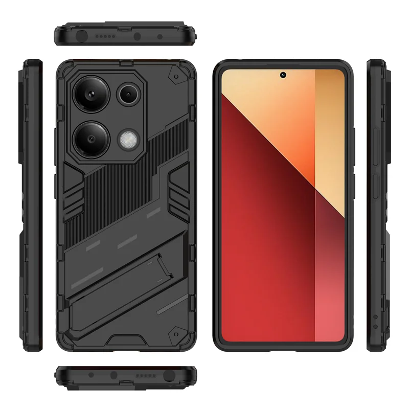 ل Redmi ملاحظة 13 برو 4G حافظة درع للصدمات جراب هاتف ل Xiaomi Redmi نوت 13 برو 13Pro 4G حامل مغناطيسي للسيارة الغطاء الخلفي
