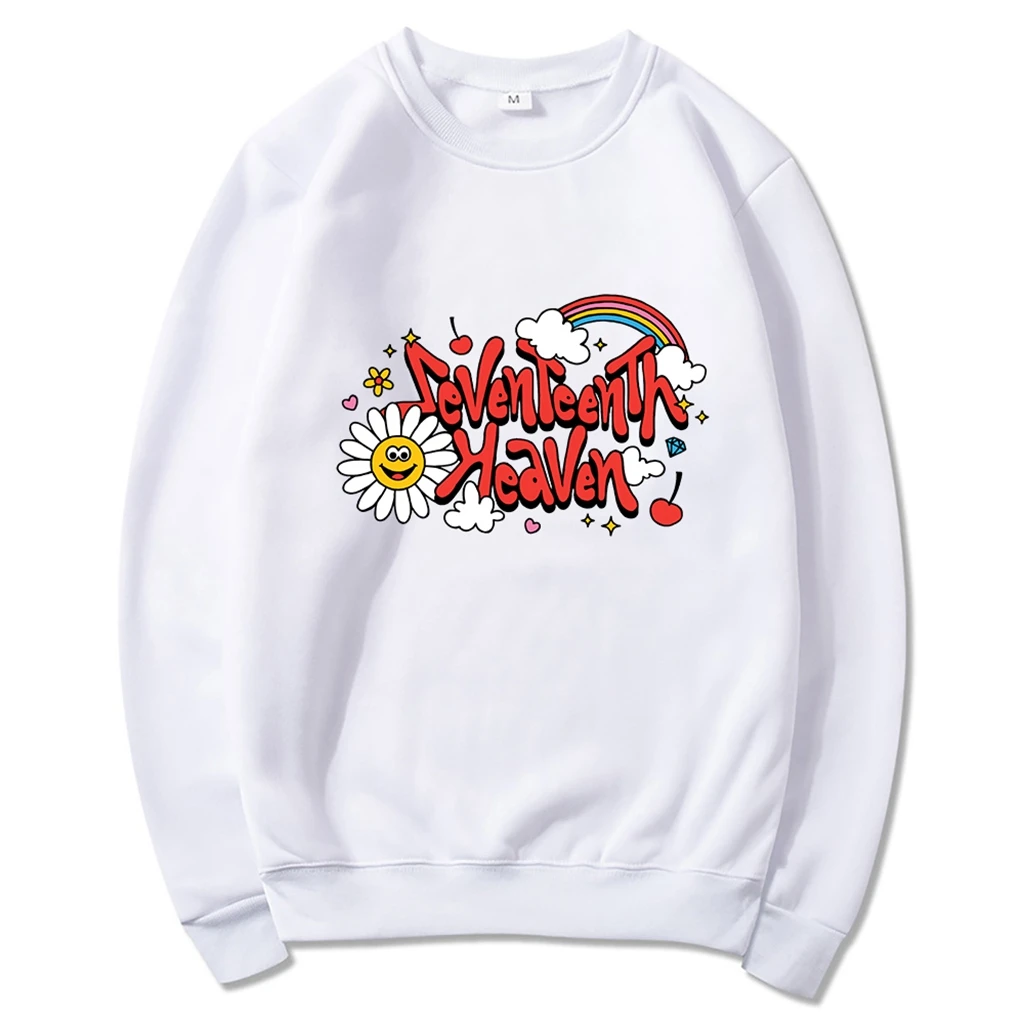 Autumn Women's Hoodie Heaven Happy Flower Letter Print Sweatshirt Men  Women Harajuku Thick Cotton Hoodie Couple Pullover