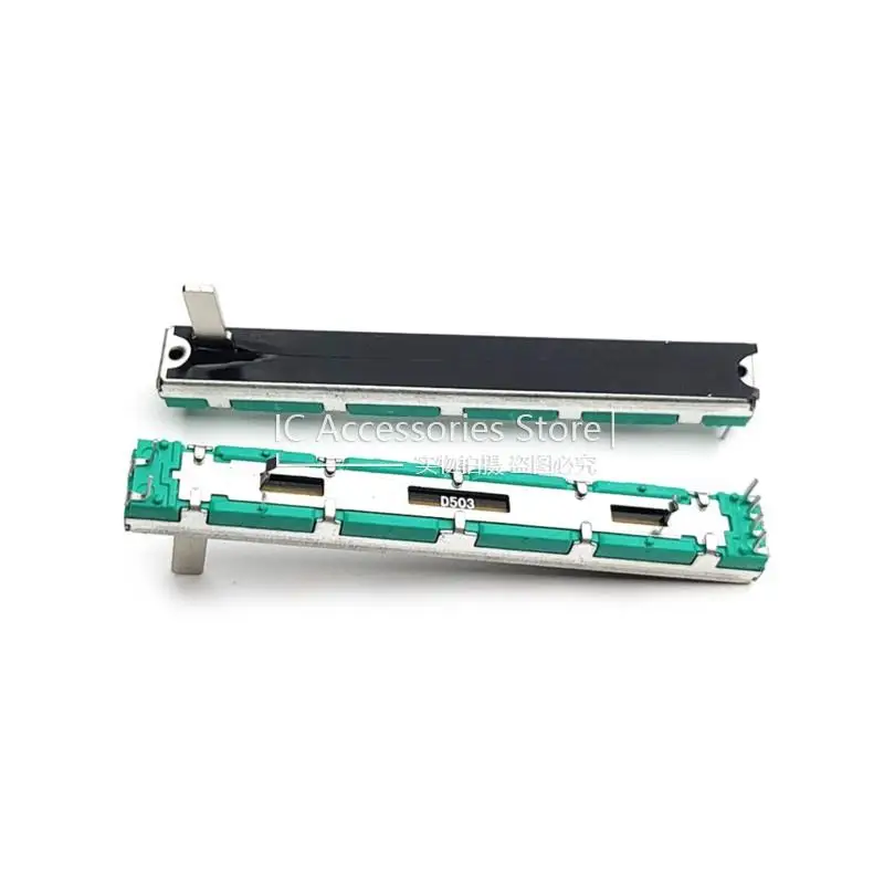 75MM Straight Slide Potentiometer D10K D50K Dual Channel Mixer Pusher D103 D503 Sliding Fader 6Pin Handle Length 15MM 3PCS