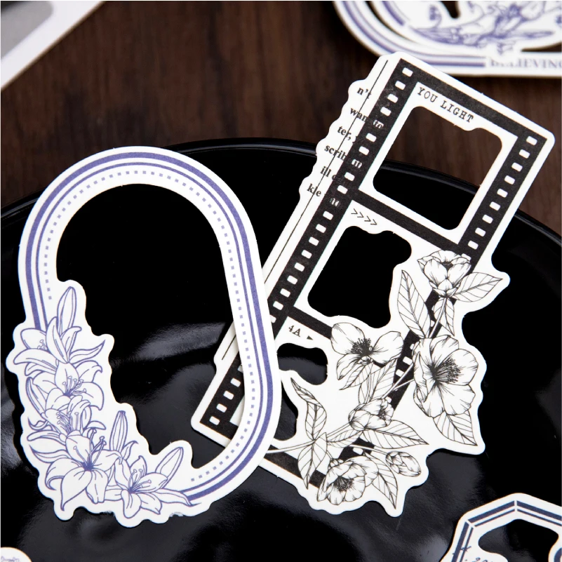 Journal GO 30pcs Flowers Frame Paper Scrapbooking Boarder Photo Paper Collage Card Decor Junk Journal Album DIY Materials 4