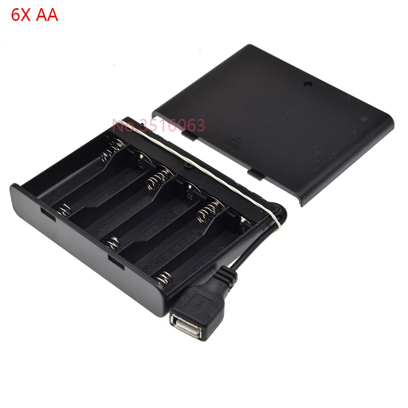 USB Female AA Battery Box Switch 1AA/2AA/3AA/4AA 1X/2X/3X/4X Slot Battery Holder Case Plug 1.5V/3V/4.5V/7V/9V/12V 1Pcs battery storage case battery case electrical box