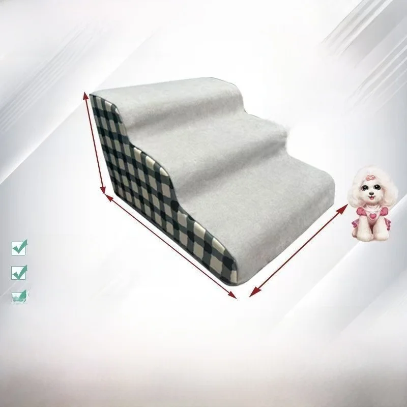 מדרגות לחיות מחמד 60 ס\\\"מ, מדרגות לכלבים, מדרגות מיוחדות למיטה, מדרגות קטנות לגורים, מדרגות לטיפוס על ספה, ניתנות להסרה וכב...