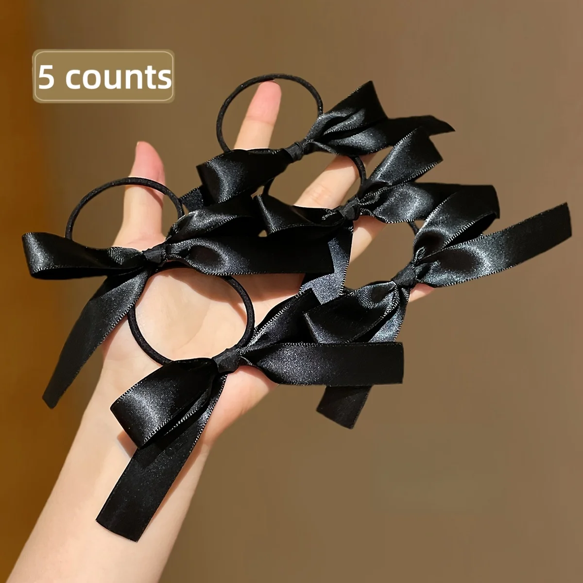 5PCS Women's Style, Fashionable and Cute, Black Bow Hair Tie, Suitable for Daily Use, Recommended Gift Hair Accessories