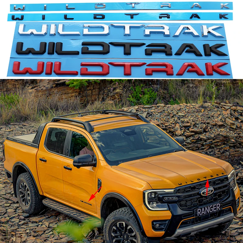 1pcs WILDTRAK ABS 자동차 펜더 사이드 로고 스티커 전면 후면 범퍼..
