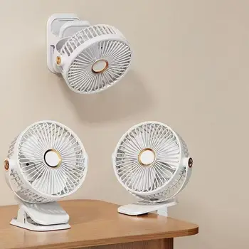 1 Set 720° Rotating Hanging Clip Fan Night Light Air Cooler USB Rechargeable Electric Fan Outdoor Camping Small Fans Ventilador 1