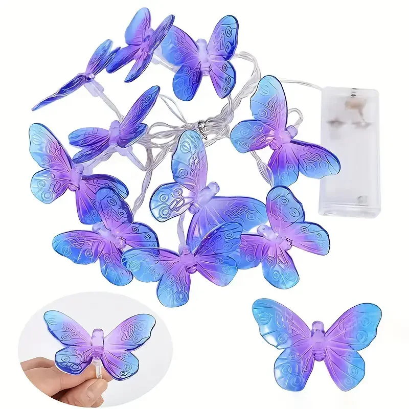 6M 40LEDS Indoor Butterfly String Lights Fairy Night Lamp Room Garland Curtain Girls Brithday Wedding Party Decoration Lights