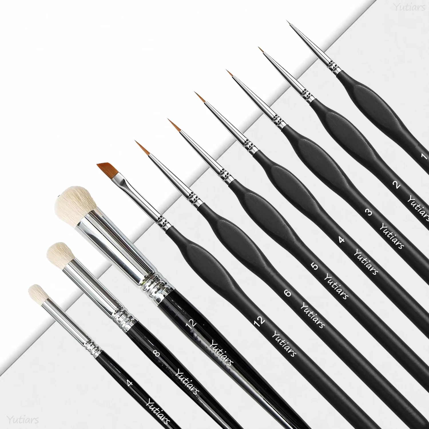 Yutiars 3/7/10Pcs 미니어처 디테일 페인트 브러쉬, 아크릴 수채화 오일..
