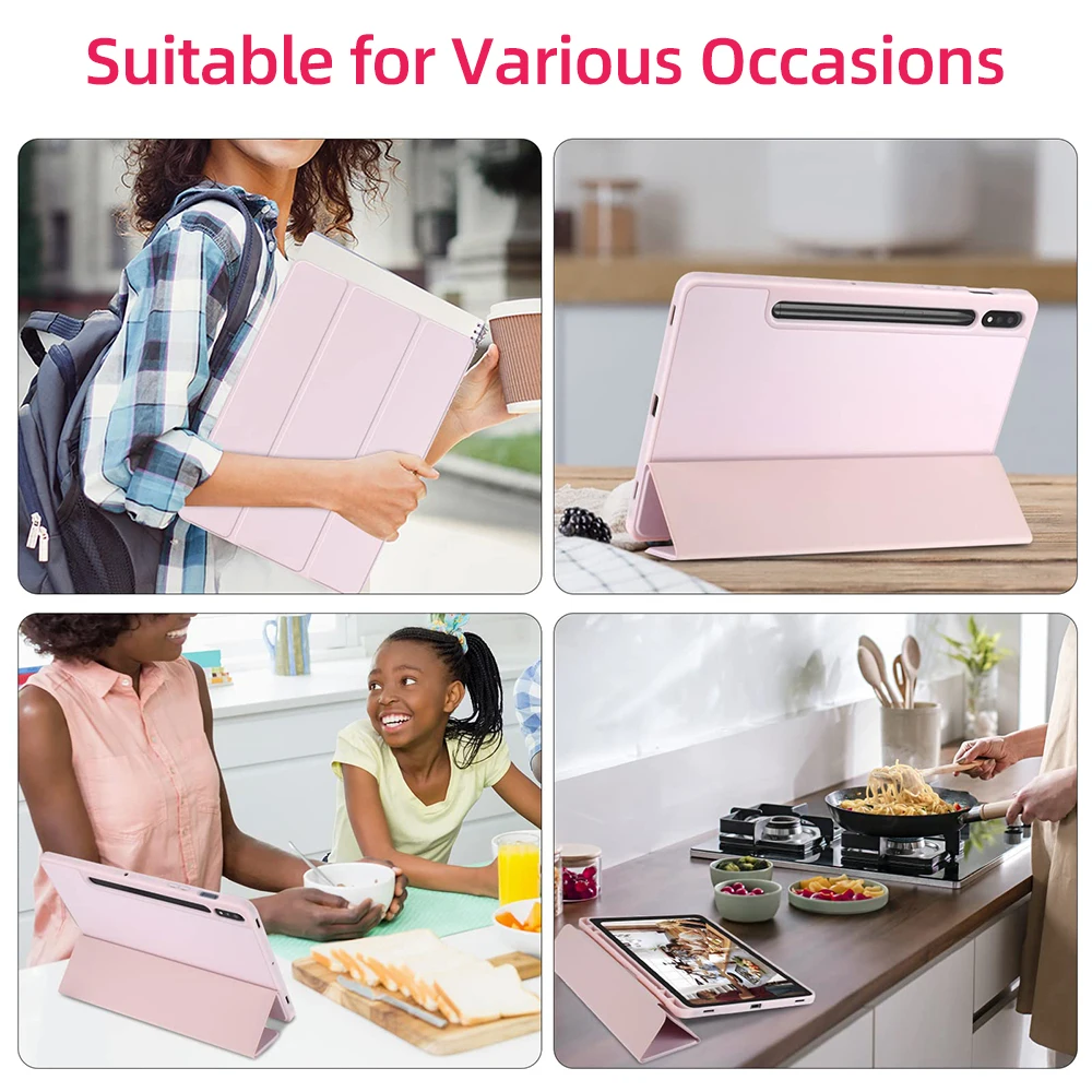 For Samsung Galaxy Tab Case For Tab S8 Ultra 14.6 S8 Plus S7 Plus S7 FE 12.4 S7 S8 11 S6 Lite 10.4 With Pen Slot Tablet Cover 6
