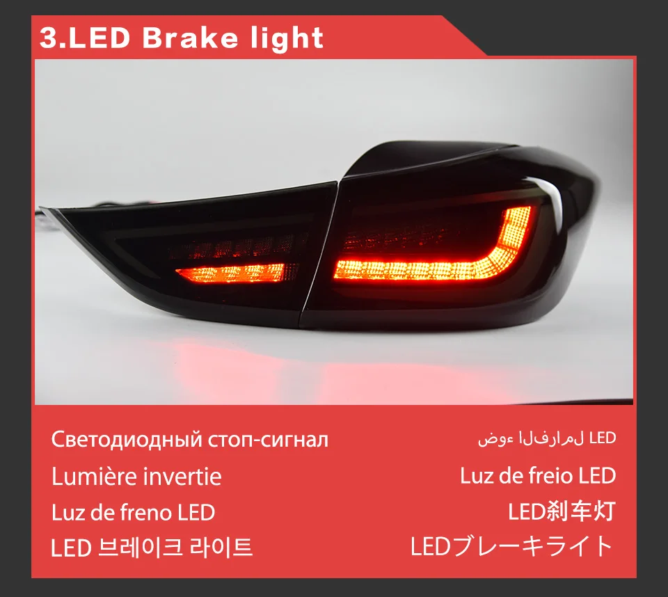 Car Lights for Hyundai Elantra LED Tail Light 2011-2016 Elantra Rear Stop Lamp Brake Signal DRL Reverse Automotive Accessories