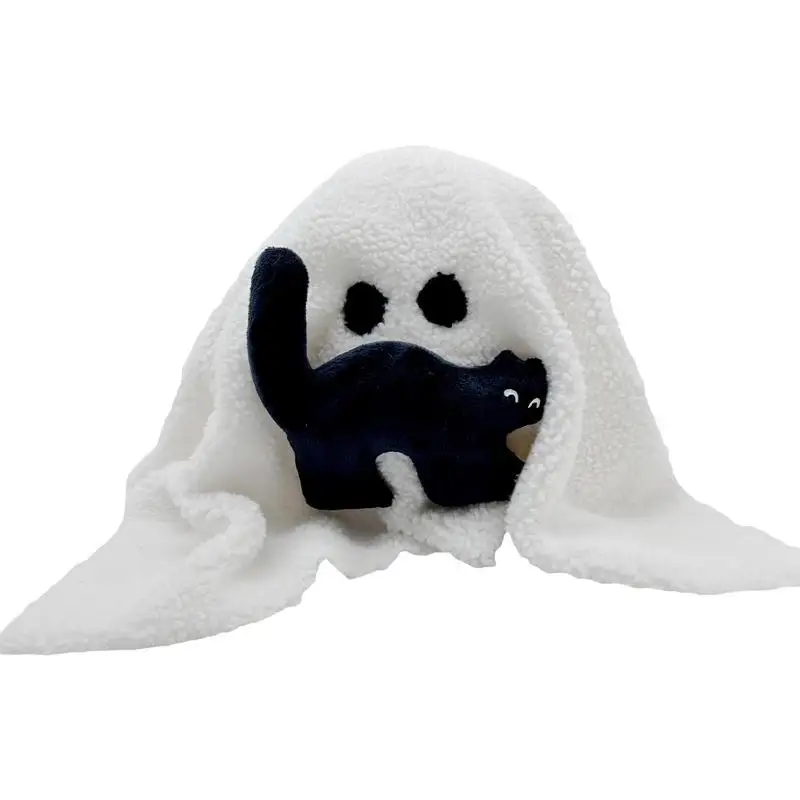 Halloween Ghost Plush Pillow Soft Home Sofa Bedroom Decorative Black Cat Gus Cushion Birthday Festival Favors doll for children halloween ghost decorative windsock