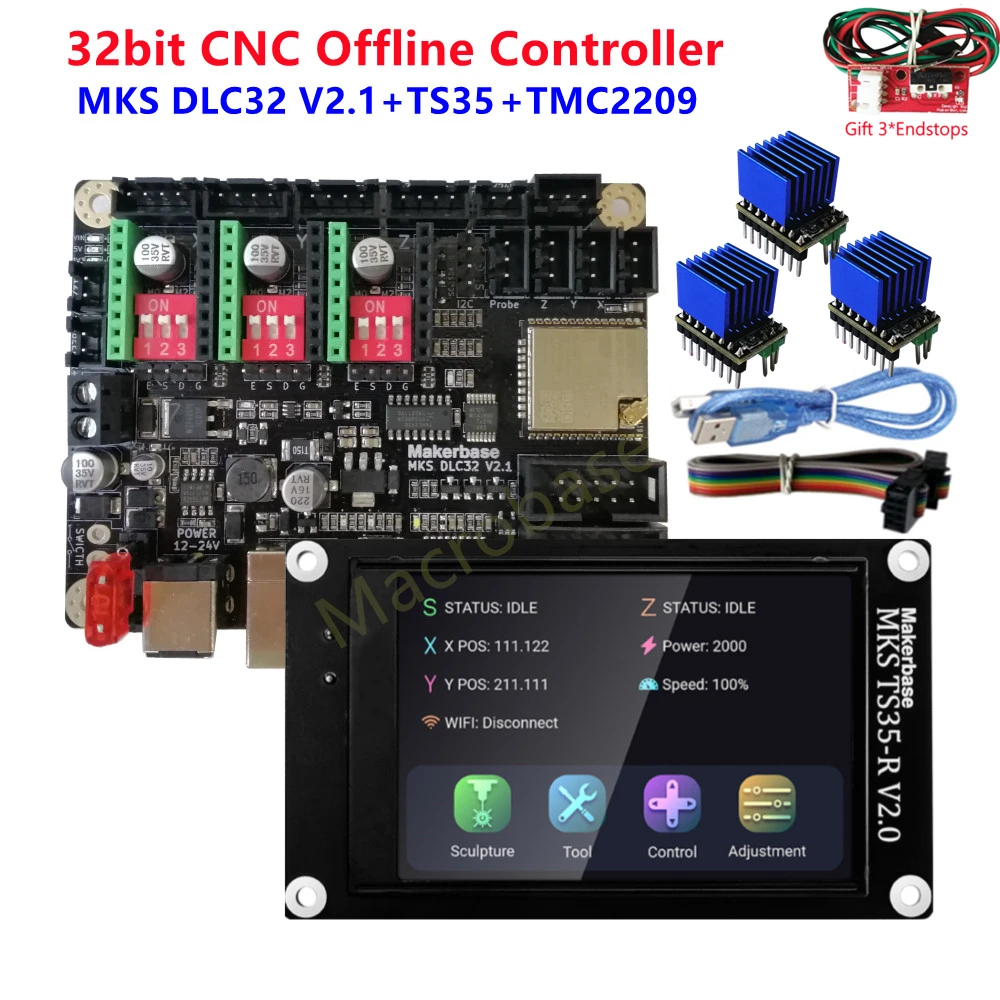 Mks Dlc 32 Grbl Cnc Ts35 Offline Display Laser Marking Controller 32 Bits Esp32 Wifi Control Plate Cnc3018 Pro Max Upgrade Parts - 3d Printer Parts & Accessories - AliExpress