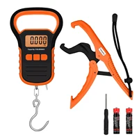 Digital Fish Weight Luggage Scale with Fish Lip Clip, Backlit LCD Display 110lb/50kg Electronic Balance Digital Fishing Rod Hook