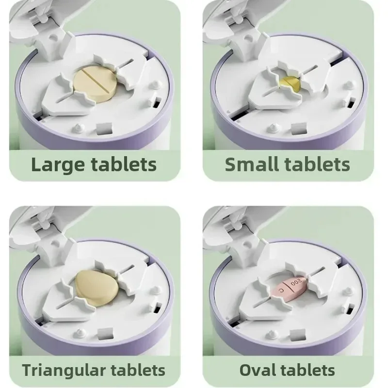 Portable 2-in-1 Pill Box with Pill Cutter for Cutting Small Pills or Large Pills in Half & Quarter Travel Pill Organizer Case